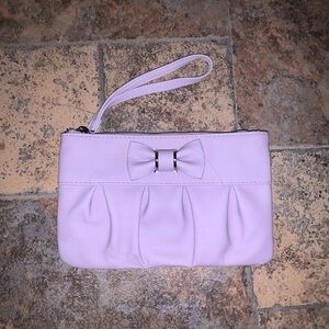 Lilac purple bow wristlet